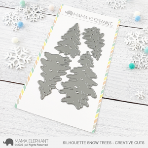 Mama Elephant - Silhouette Snow Trees Creative Cuts