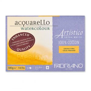 Fabriano - Artistico Extra White 5x7 inch 300 gsm akvarellpapir (25 ark)