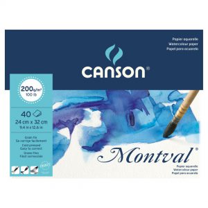 Canson - Montval 24x32 cm 200 gsm akvarellpapir (40 ark)
