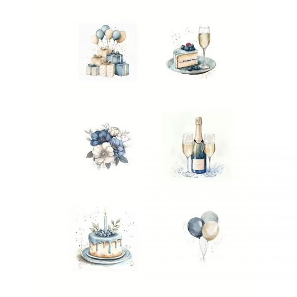 Reprint - Klippark A4 - Birthday Blue