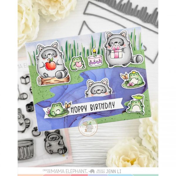 Mama Elephant - Playful Raccoons Stamp & Die Bundle - Bilde 6
