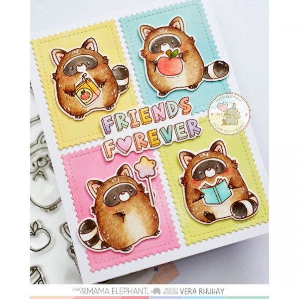 Mama Elephant - Playful Raccoons Stamp & Die Bundle - Bilde 4