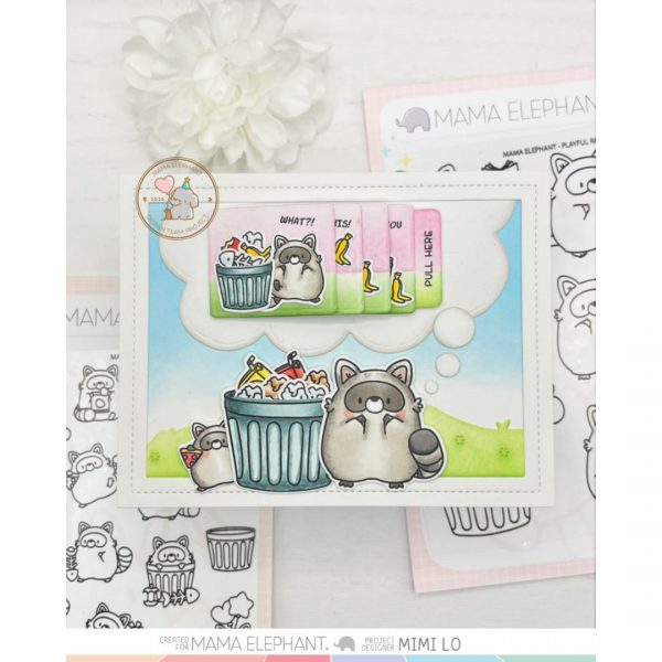 Mama Elephant - Playful Raccoons Stamp & Die Bundle - Bilde 5
