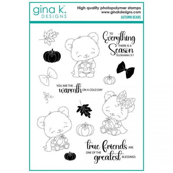 Gina K. Designs - Autumn Bears Clear Stamps