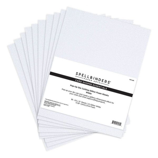 Spellbinders - Glitter Foam Sheets - White (10 pk)