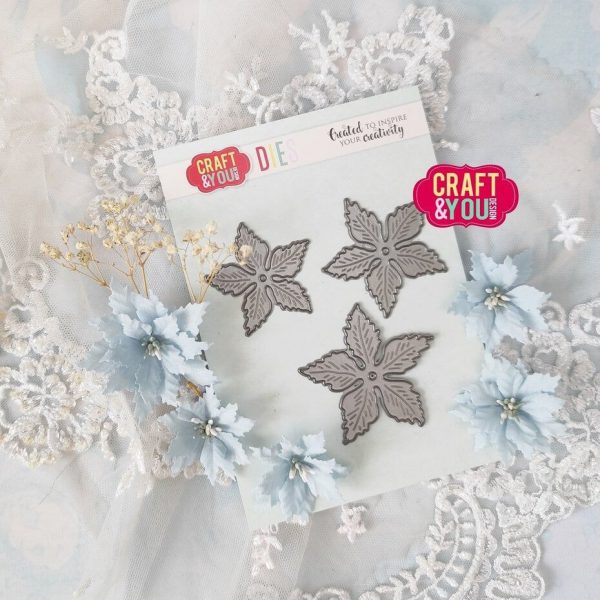 Craft & You - Magda's Poinsettia Smaller Flowers Dies - Bilde 2