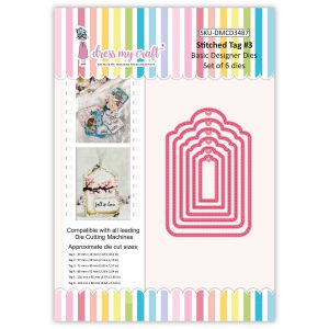 Dress My Craft - Stitched Tag #3 Die Set