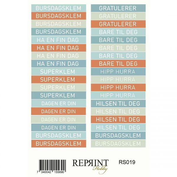 Reprint - Klistremerker - The Beach Collection - Norsk tekst
