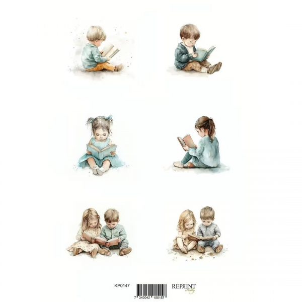 Reprint - Klippark A4 - Children Reading