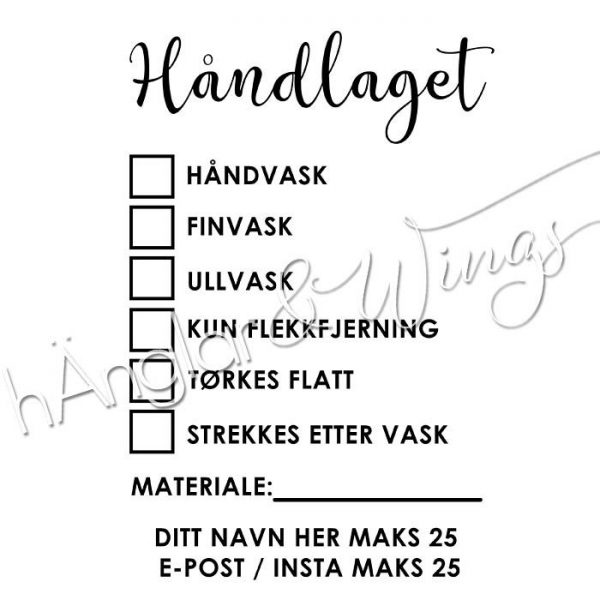 hÄnglar & Wings - Personlig stempel 304
