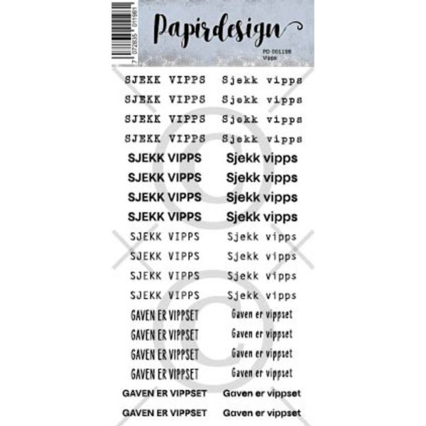 Papirdesign - Klistremerker - Vipps, hvit