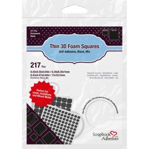 Scrapbook Adhesives - Thin 3D Foam Squares Black Mix