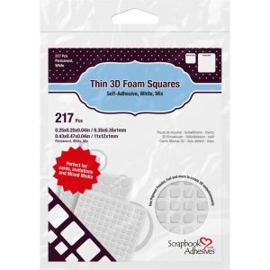 Scrapbook Adhesives - Thin 3D Foam Squares White Mix