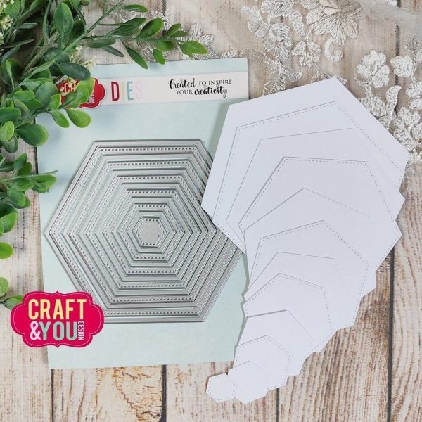 Craft & You - Hexagon Base Dies Set - Bilde 2