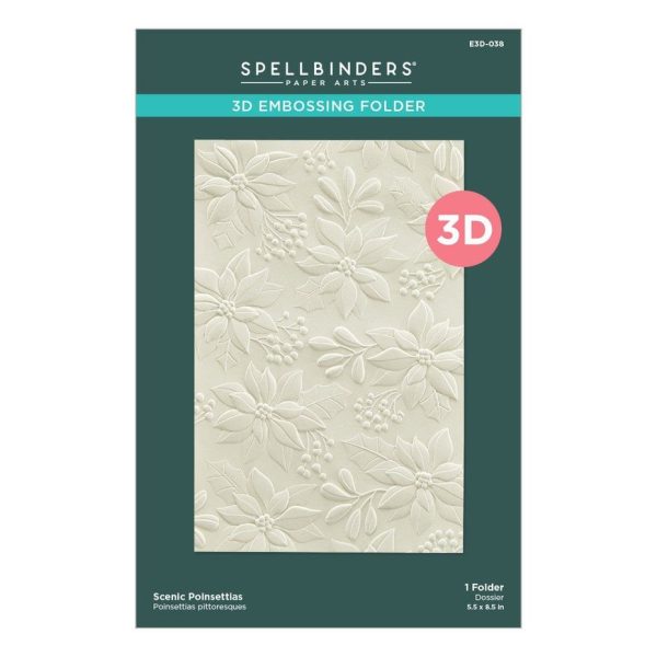 Spellbinders - Scenic Poinsettias 3D Embossing Folder - Bilde 2