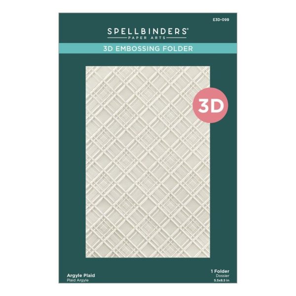 Spellbinders - Argyle Plaid 3D Embossing Folder - Bilde 2