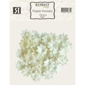 Reprint - Mini papirblomster - Hvit