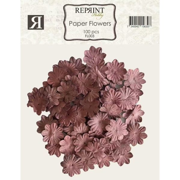 Reprint - Mini papirblomster - Rød