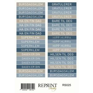 Reprint - Klistremerker - Hip hip Hooray - Norsk