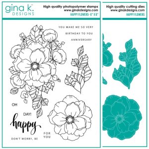 Gina K. Designs - Happy Flowers Stamp & Die Bundle