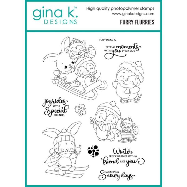 Gina K. Designs - Furry Flurries Clear Stamps