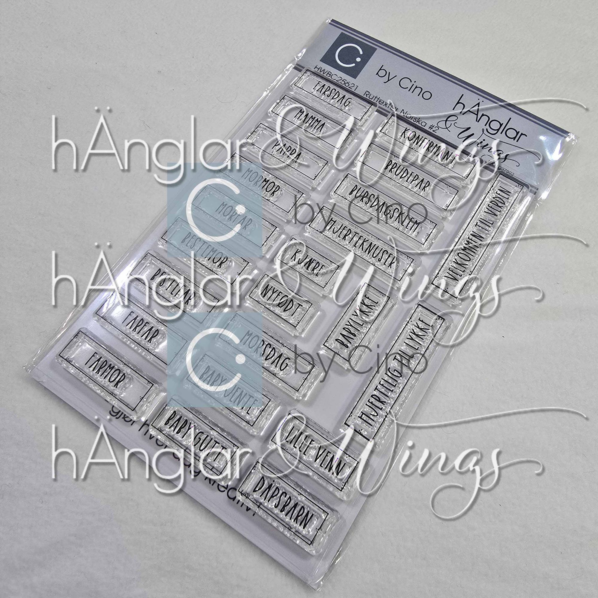 by Cino | hÄnglar & Wings - A6 Clear Stamps - Ruttexter Norska #2