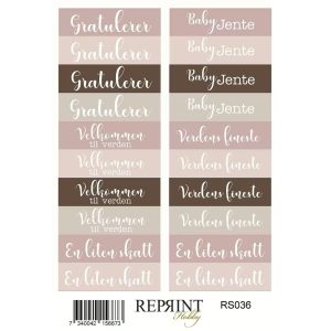 Reprint - Klistremerker - Happiness Baby Girl Norsk