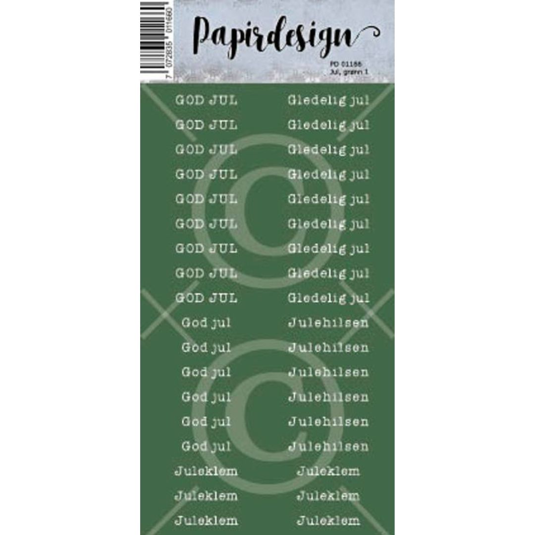 Papirdesign - Klistremerker - Jul, grønn 1