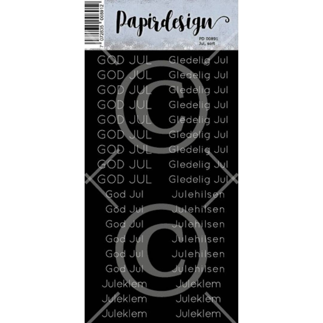 Papirdesign - Klistremerker - Jul, sort 2