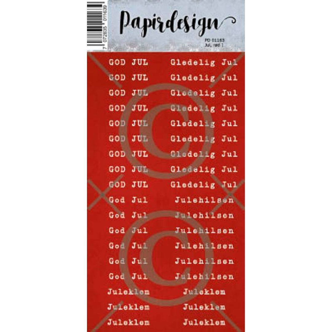 Papirdesign - Klistremerker - Jul, rød 1
