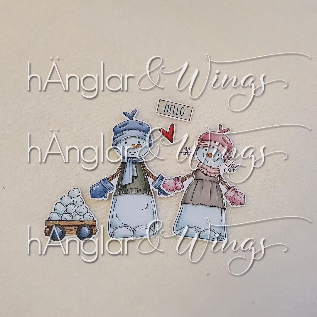 hÄnglar & Wings - A6 Clear Stamps - Snögubbar med vagn - Bilde 2