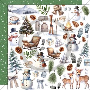 Papirdesign - 12x12 - Vinterglede - Vinterklipp