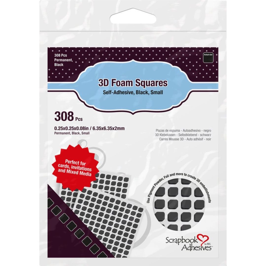 Scrapbook Adhesives - 3D Foam Squares Black Small