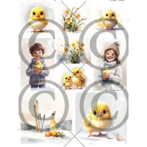 Papirdesign - Motivark A4 - Påskebarn