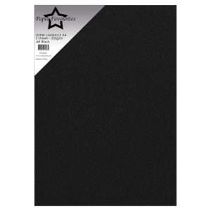 Paper Favourites - Glitter Cardstock A4 - Jet Black (5pk)