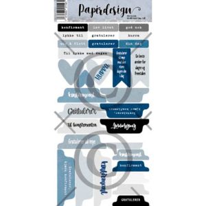 Papirdesign - Klistremerker - Konfirmant tag, blå
