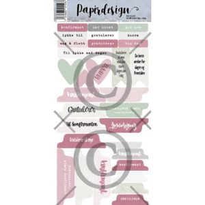 Papirdesign - Klistremerker - Konfirmant tag, rosa