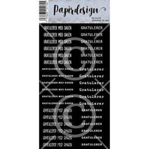 Papirdesign - Klistremerker - Gratulerer 12, sort