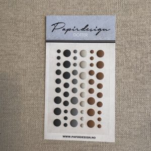 Papirdesign - Dotter: Grå og sort, matte