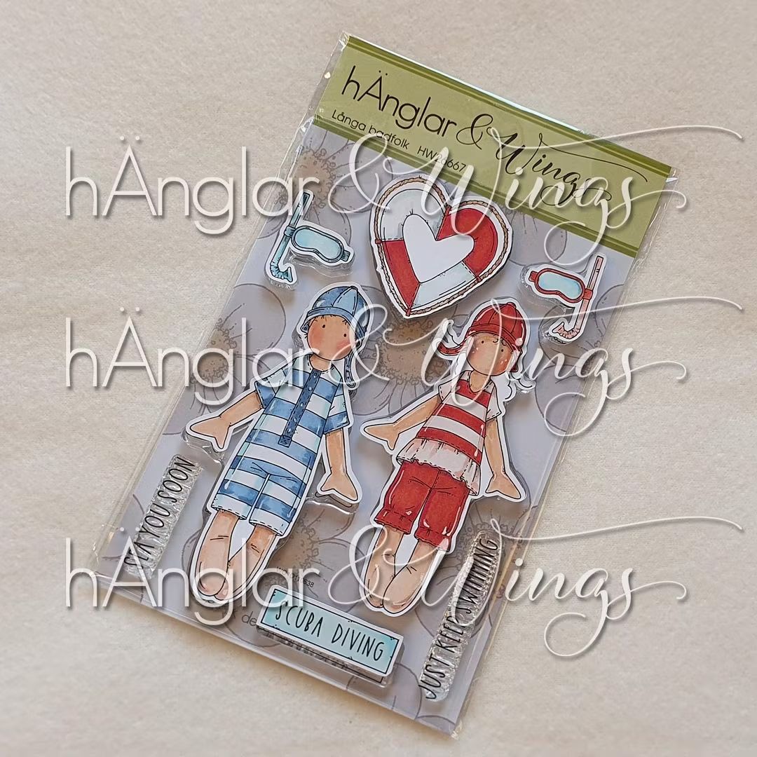 hÄnglar & Wings | A6 Clear Stamps - Långa badfolk (fra försommarkit 2026)