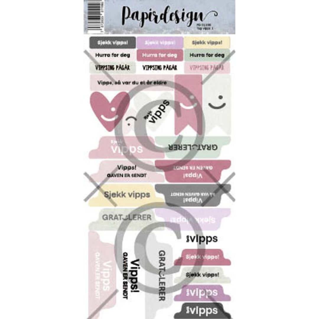 Papirdesign | Klistremerker - Tag vipps 1