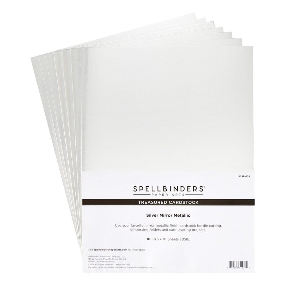Spellbinders | Treasured Cardstock - Silver Mirror Metallic (10pk)