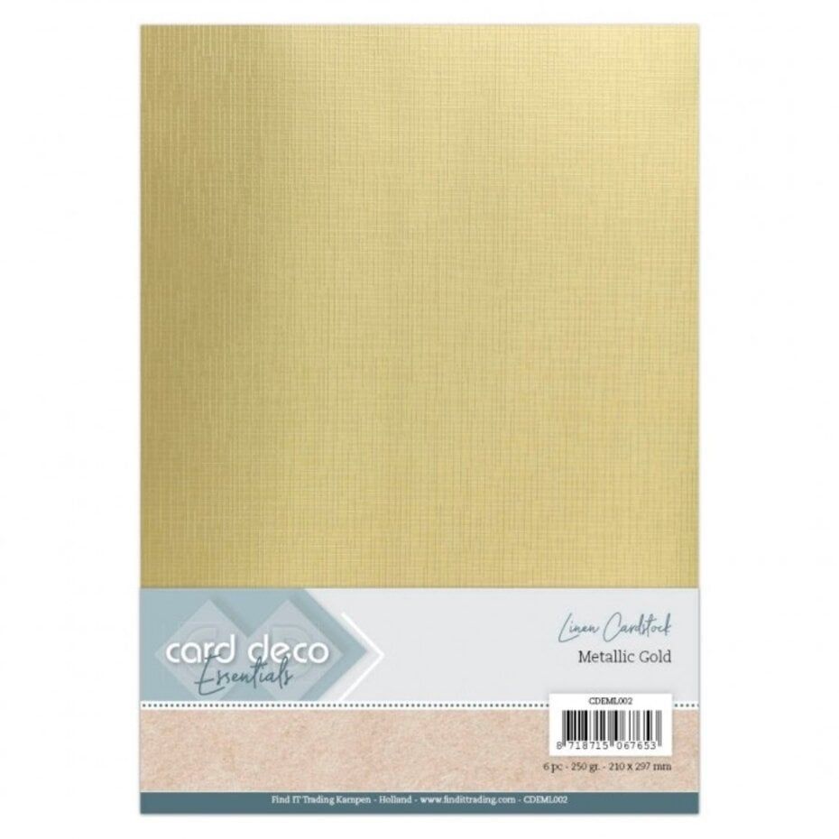 Card Deco | Linen Cardstock - A4 Metallic Gold (6pk)