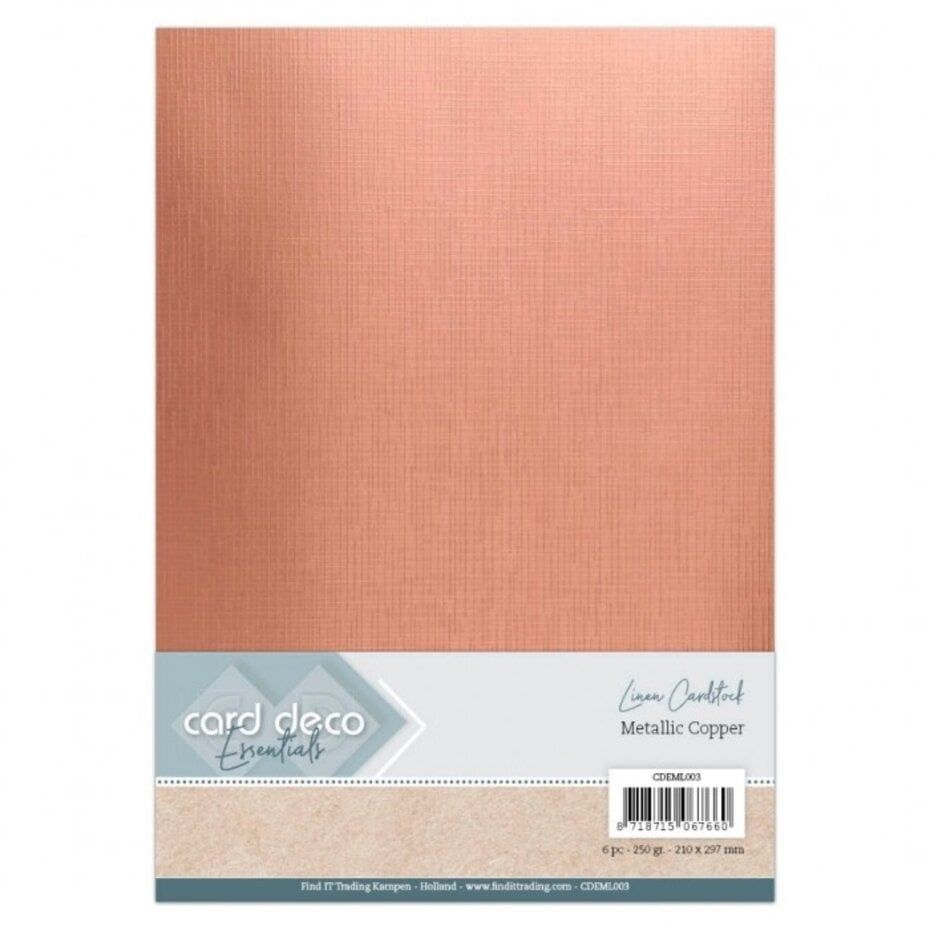 Card Deco | Linen Cardstock - A4 Metallic Copper (6pk)