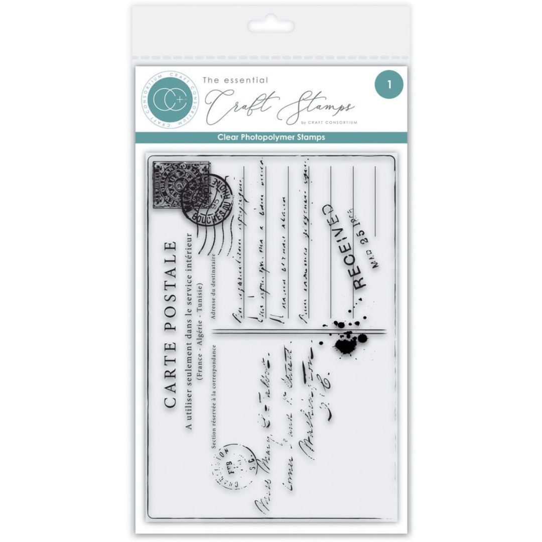 Craft Consortium | A6 Clear Stamps - Old Postcard