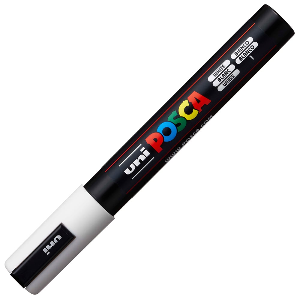 UNI Posca | PC-5M Medium 1,8-2,5 mm - White - Bilde 2