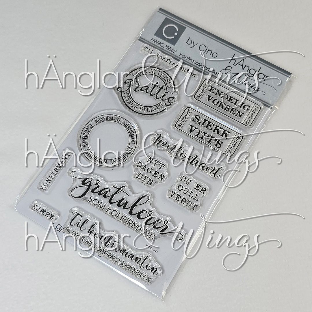by Cino | hÄnglar & Wings | A6 Clear Stamps - Konfirmasjonsbillett