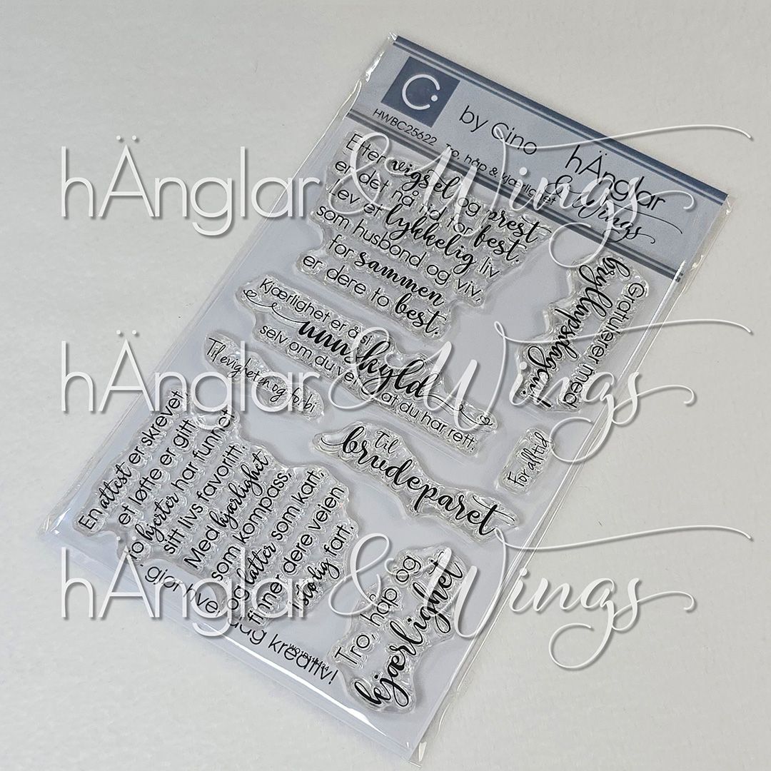 by Cino | hÄnglar & Wings | A6 Clear Stamps - Tro, håp & kjærlighet