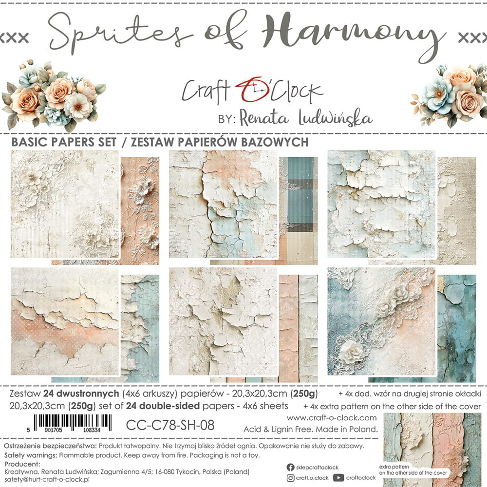Craft O'Clock | 8x8 Basic Papers Set - Sprites of Harmony
