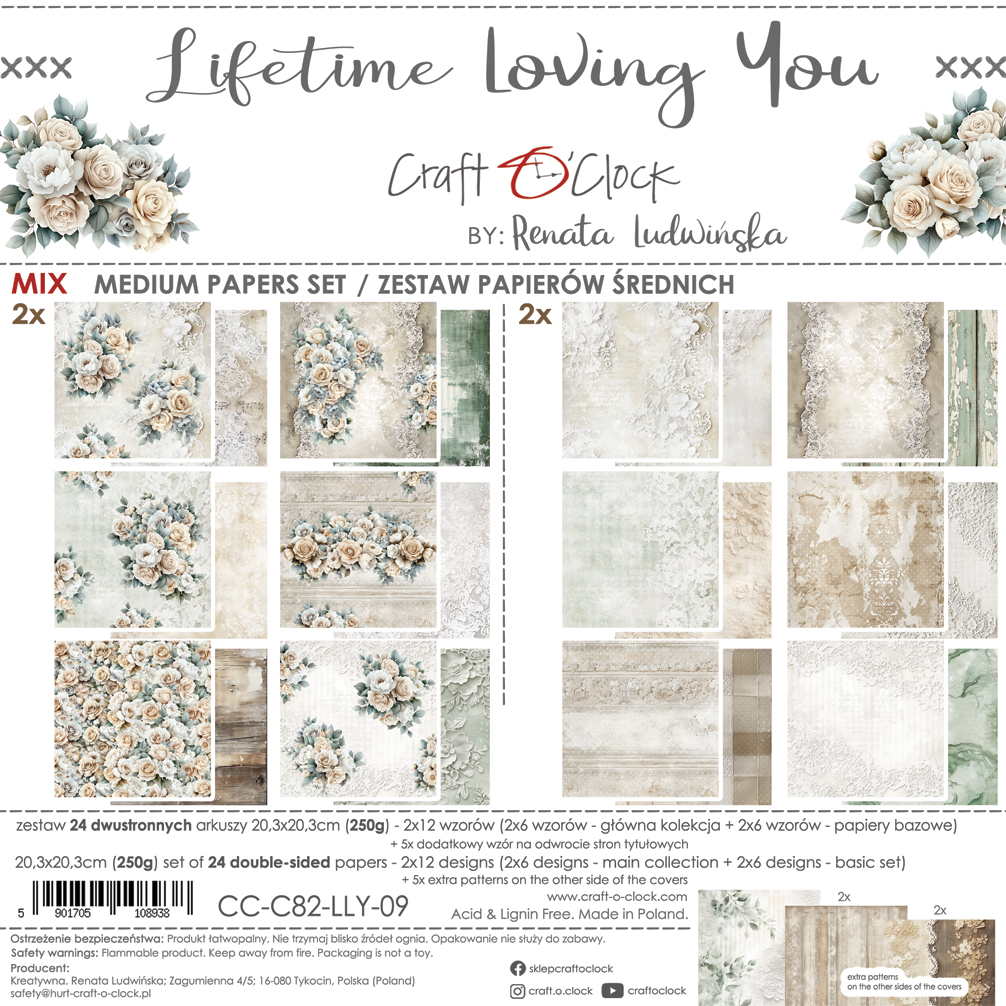 Craft O'Clock | 8x8 Mix Papers Set - Lifetime Loving You